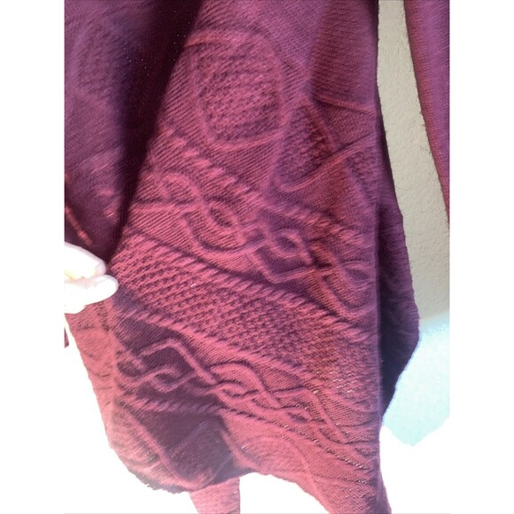 Iz Byer Fisherman Chunky Cable Knit Sweater Burgundy Baggy Y2k Large women - Picture 7 of 7